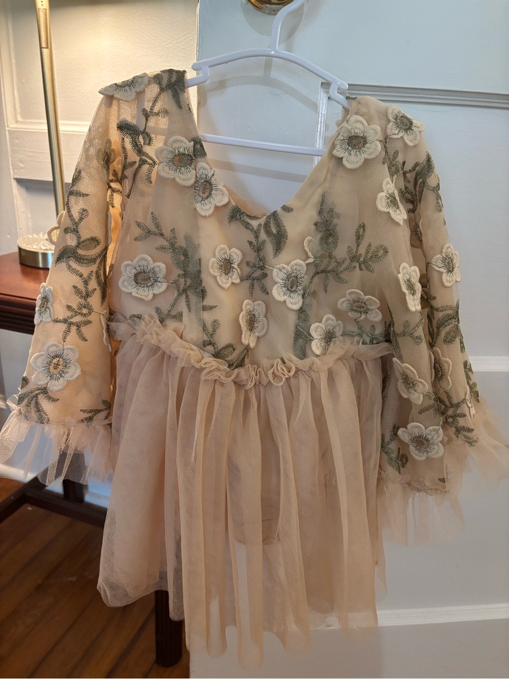 Floral Embroidered Tulle Party Dress/Romper for Baby Girls - Picture 2 of 5